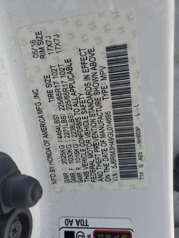 2016 HONDA CR-V SE - 5J6RM3H49GL014695