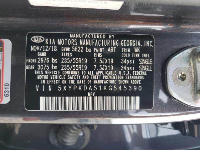 2019 KIA SORENTO SX - 5XYPKDA51KG545390