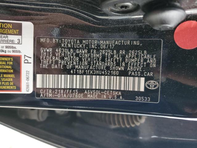 2017 TOYOTA CAMRY LE - 4T1BF1FK3HU452160