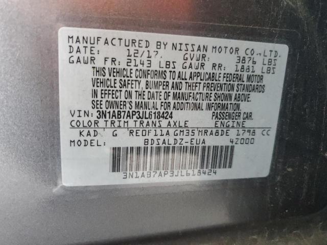2018 NISSAN SENTRA S - 3N1AB7AP3JL618424