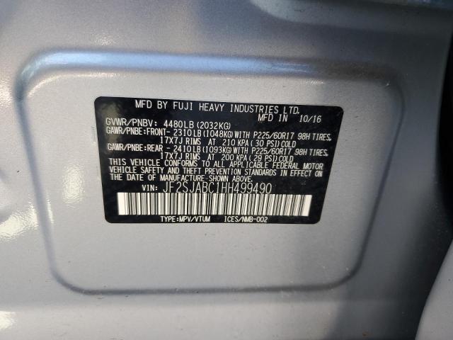 2017 SUBARU FORESTER 2 - JF2SJABC1HH499490