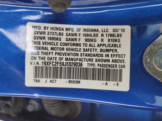 2018 HONDA CIVIC LX - 19XFC2F59JE029036