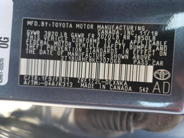 2019 TOYOTA COROLLA L - 2T1BURHE8KC207066