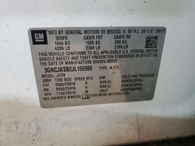 2018 CHEVROLET TRAX LS 3GNCJKSB2JL159389