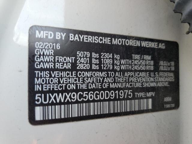 2016 BMW X3 XDRIVE2 5UXWX9C56G0D91975