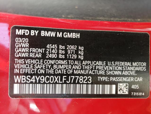 2020 BMW M4 WBS4Y9C0XLFJ77823