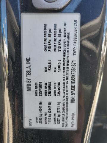2019 TESLA MODEL 3 - 5YJ3E1EA2KF361871