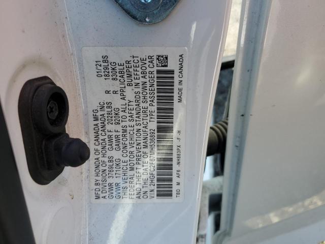 2021 HONDA CIVIC LX - 2HGFC2F67MH536892