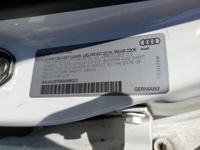 2019 AUDI A3 PREMIUM - WAUAUGFF9KA088022