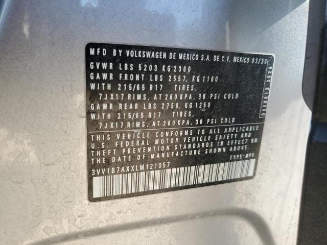 2020 VOLKSWAGEN TIGUAN S 3VV1B7AXXLM121057