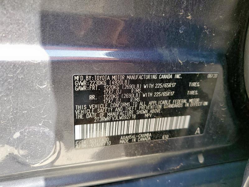 2020 TOYOTA RAV4 XLE - 2T3RWRFV3LW092718