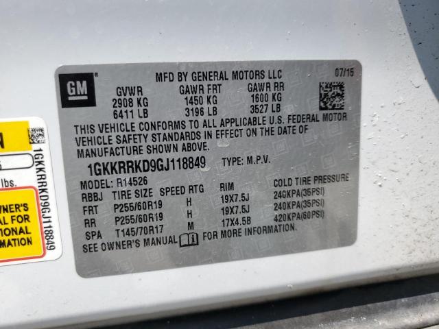 2016 GMC ACADIA SLT 1GKKRRKD9GJ118849
