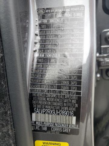 2018 LAND ROVER RANGE ROVE - SALVP2RX9JH289016