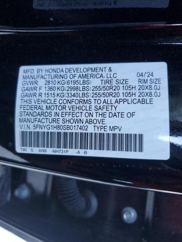 2025 HONDA PILOT ELIT - 5FNYG1H80SB017402