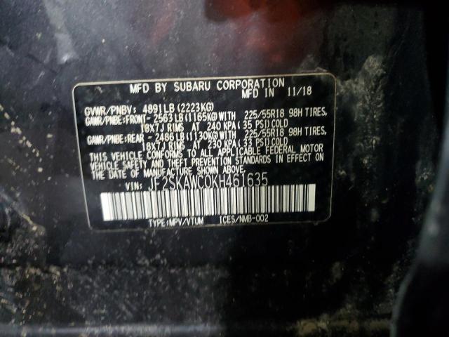 2019 SUBARU FORESTER T - JF2SKAWC0KH461635