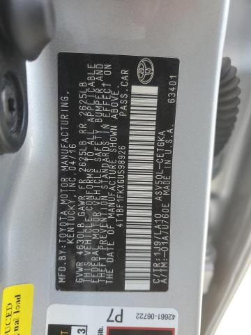 2016 TOYOTA CAMRY LE - 4T1BF1FKXGU598926