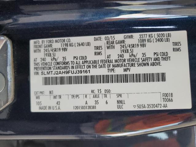 2015 LINCOLN MKC 5LMTJ2AH9FUJ39161