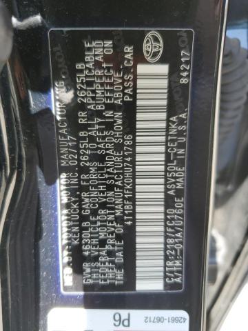 2017 TOYOTA CAMRY LE - 4T1BF1FK0HU741786