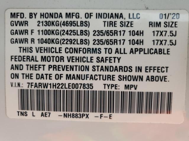 2020 HONDA CR-V LX - 7FARW1H22LE007835