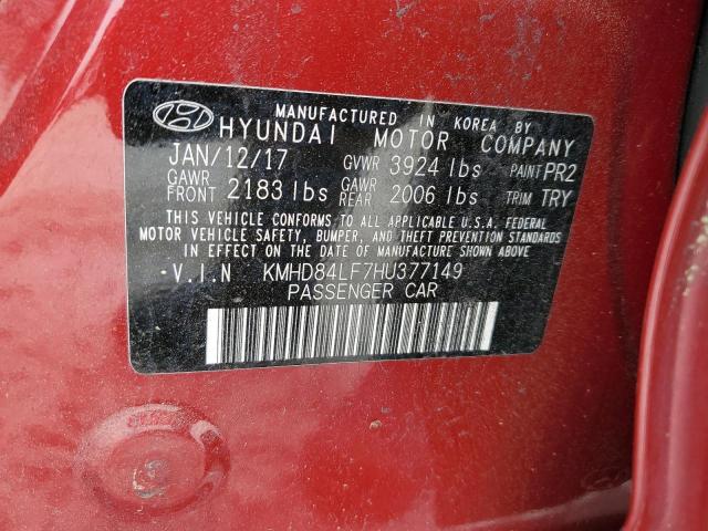 2017 HYUNDAI ELANTRA SE - KMHD84LF7HU377149