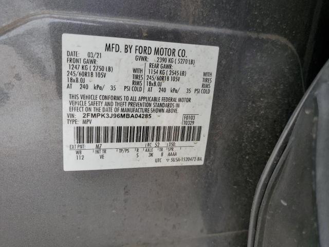 2021 FORD EDGE SEL - 2FMPK3J96MBA04285