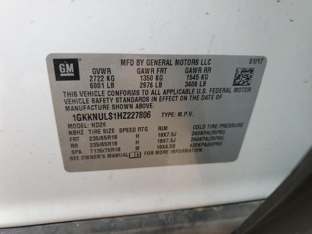 2017 GMC ACADIA SLT - 1GKKNULS1HZ227806