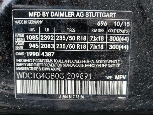 2016 MERCEDES-BENZ GLA 250 4M - WDCTG4GB0GJ209891