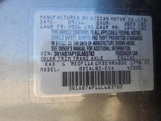 2016 NISSAN SENTRA S - 3N1AB7AP1GL683782