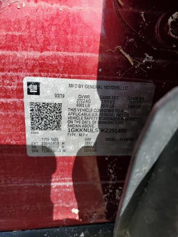 2019 GMC ACADIA SLT 1GKKNULS6KZ251400