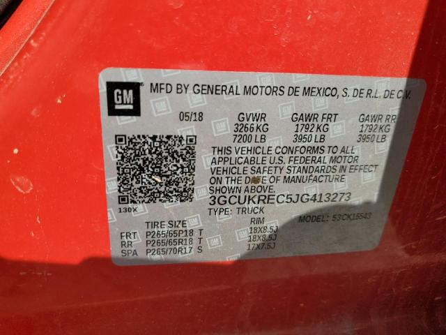 2018 CHEVROLET SILVERADO 3GCUKREC5JG413273