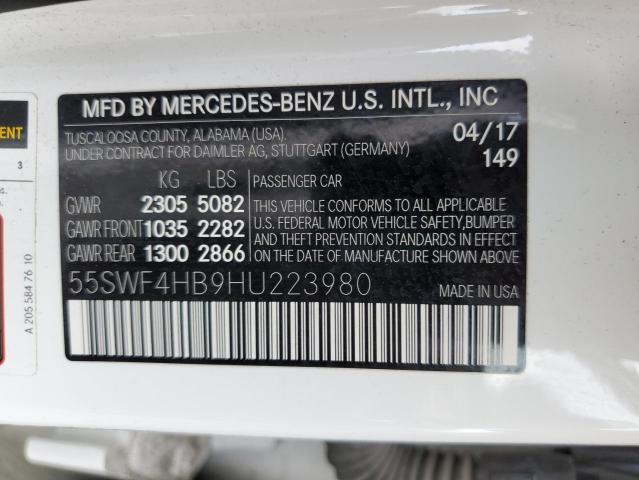 2017 MERCEDES-BENZ C 350E - 55SWF4HB9HU223980