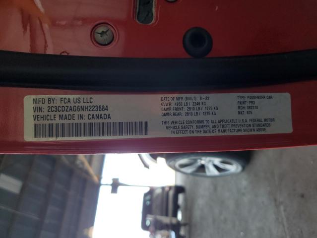 2022 DODGE CHALLENGER - 2C3CDZAG6NH223684