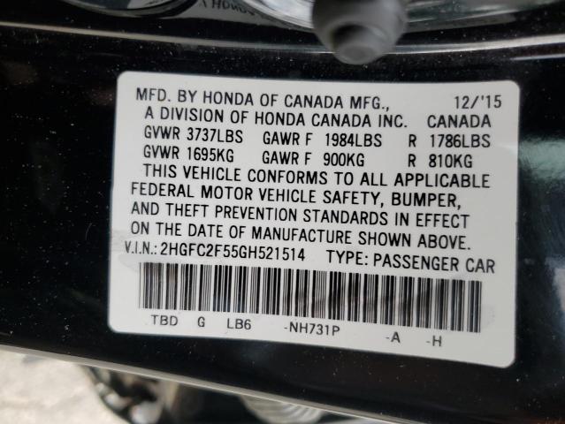 2016 HONDA CIVIC LX - 2HGFC2F55GH521514