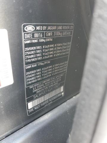 2016 LAND ROVER RANGE ROVE - SALWR2EF4GA110927