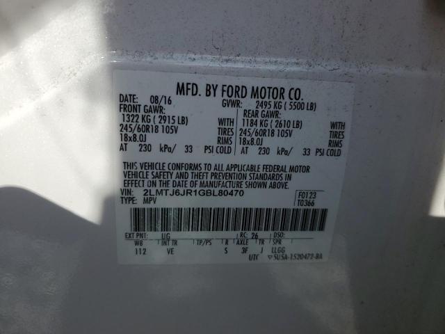2016 LINCOLN MKX PREMIE - 2LMTJ6JR1GBL80470