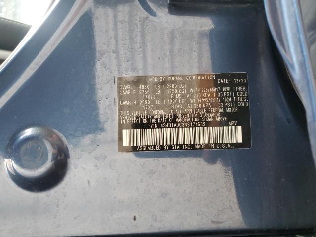 2022 SUBARU OUTBACK PR - 4S4BTADC3N3174639