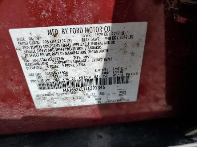 2020 FORD ECOSPORT T MAJ6S3KL1LC392346