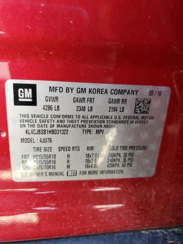 2017 BUICK ENCORE PRE - KL4CJBSB1HB031322