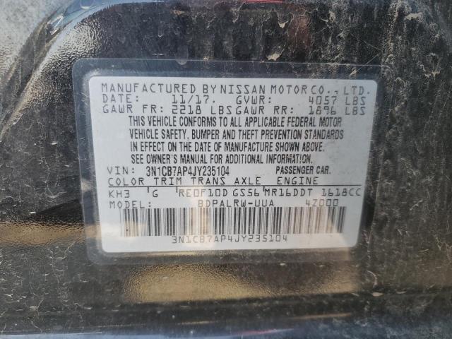 2018 NISSAN SENTRA SR - 3N1CB7AP4JY235104