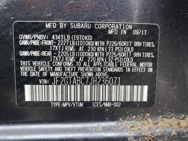 2018 SUBARU CROSSTREK - JF2GTABC7JH236071