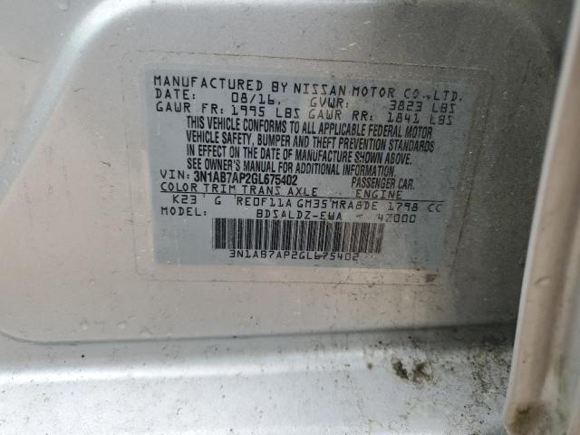 2016 NISSAN SENTRA S/S - 3N1AB7AP2GL675402