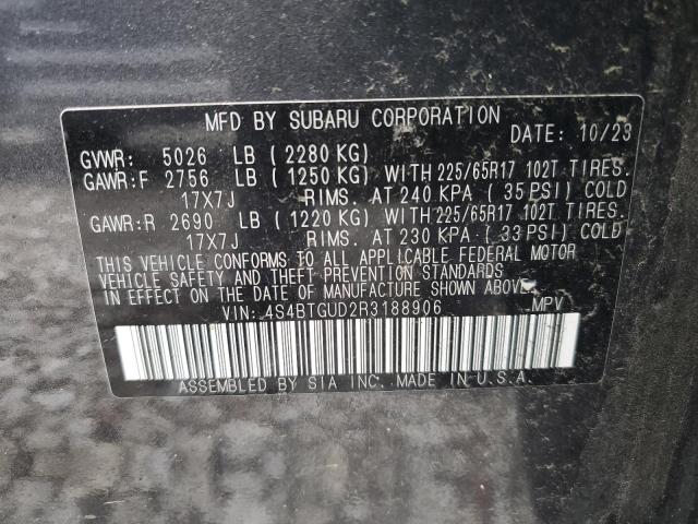 2024 SUBARU OUTBACK WI 4S4BTGUD2R3188906