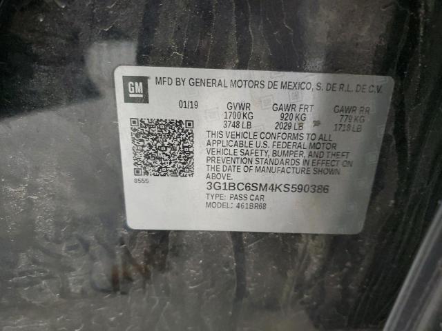 2019 CHEVROLET CRUZE LS - 3G1BC6SM4KS590386