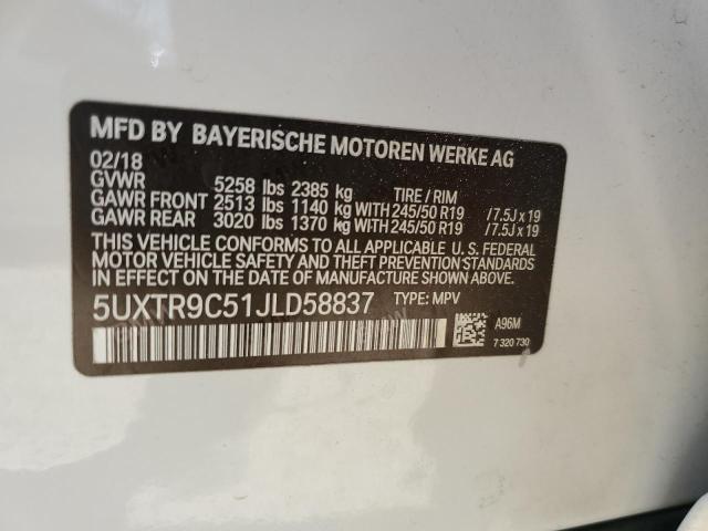 2018 BMW X3 XDRIVE3 - 5UXTR9C51JLD58837