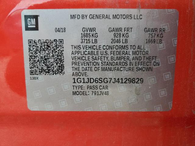 2018 CHEVROLET SONIC LT - 1G1JD6SG7J4129829