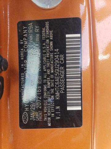 2016 HYUNDAI VELOSTER T KMHTC6AE5GU290414
