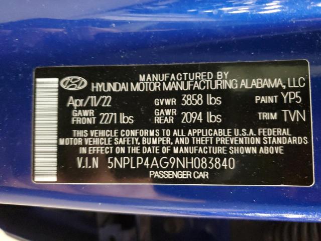 2022 HYUNDAI ELANTRA LI - 5NPLP4AG9NH083840