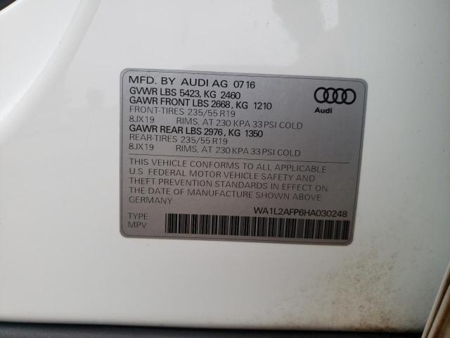 2017 AUDI Q5 PREMIUM - WA1L2AFP6HA030248