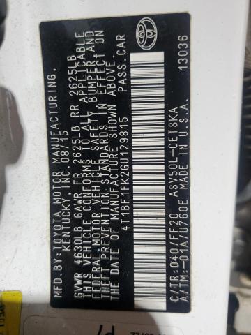 2016 TOYOTA CAMRY LE - 4T1BF1FK2GU129815