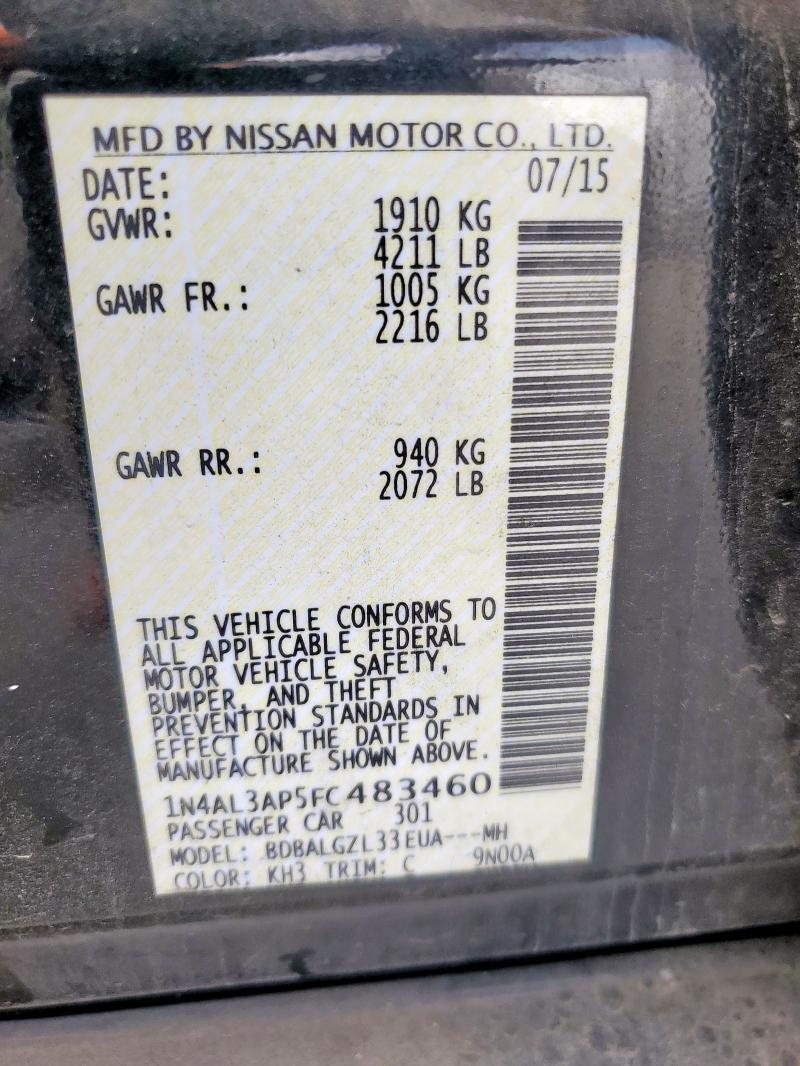 2015 NISSAN ALTIMA 2.5 - 1N4AL3AP5FC483460